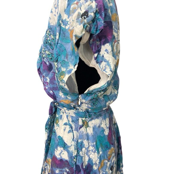 Free People Freddy Floral Print Tie‎ Front Mini Dress In NightC Sz XS Petite - Picture 6 of 12